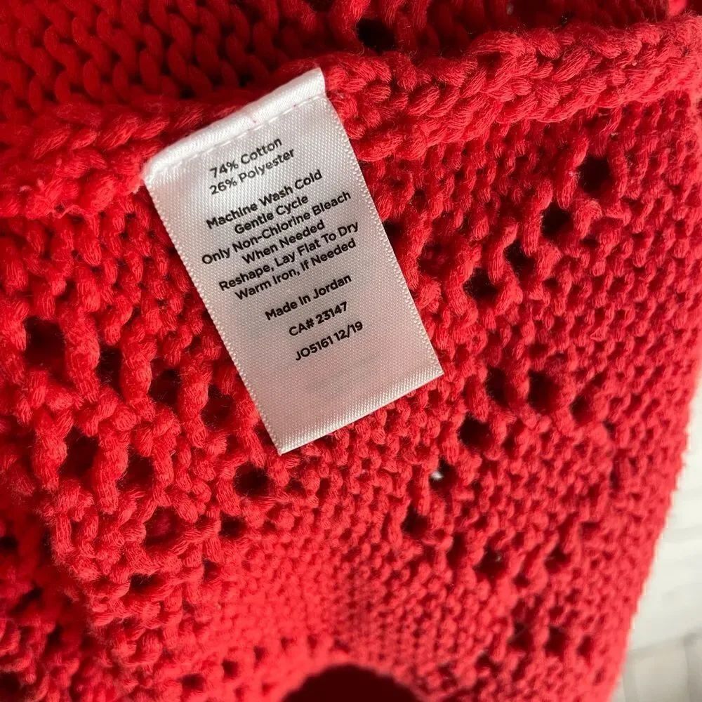 Talbots Pointelle Sweater Red Size Medium - Picture 6 of 9